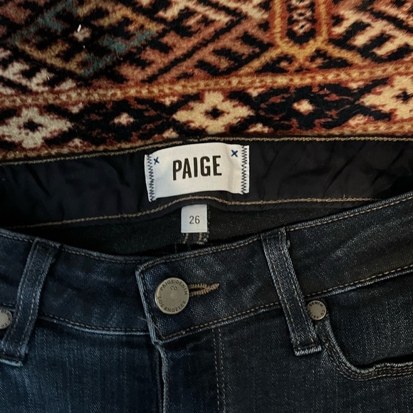 Paige Skyline Skinny Jeans Low Rise Cropped 26 Dark Denim Stretch - Picture 5 of 6
